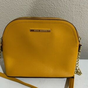 Steve Madden Mustard Yellow Crossbody Bag with Gold Hardware